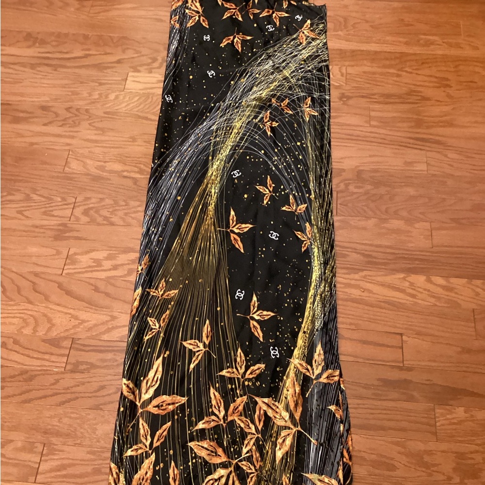 Elegant Black and Orange Kimono Caftan Dress - Picture 6 of 7
